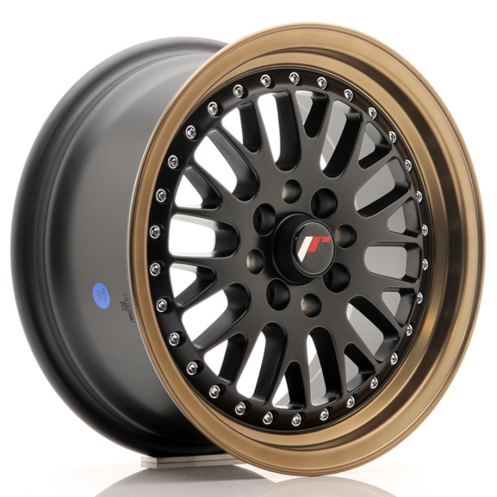 Japan Racing JR10 15x7 ET30 4x100/108 Matt Black w/Anodized Bronze Lip