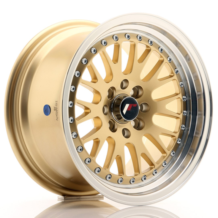 Japan Racing JR10 15x8 ET15 4x100/114 Gold w/Machined Lip