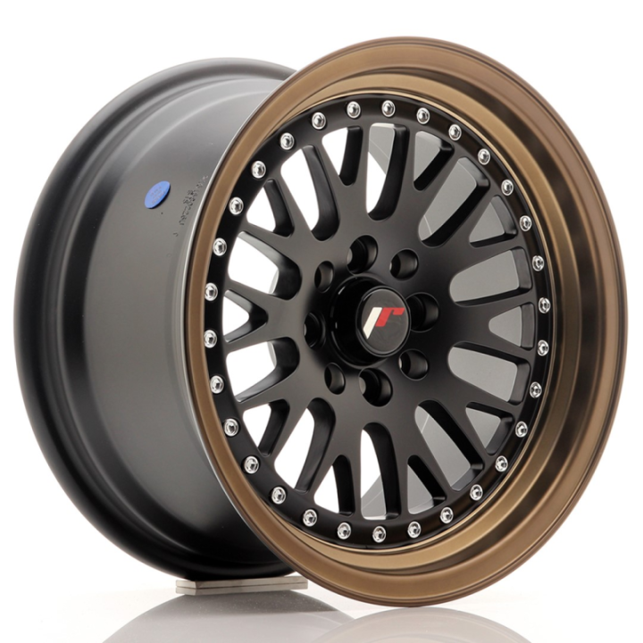 Japan Racing JR10 15x8 ET20 4x100/108 Matt Black w/Anodized Bronze Lip