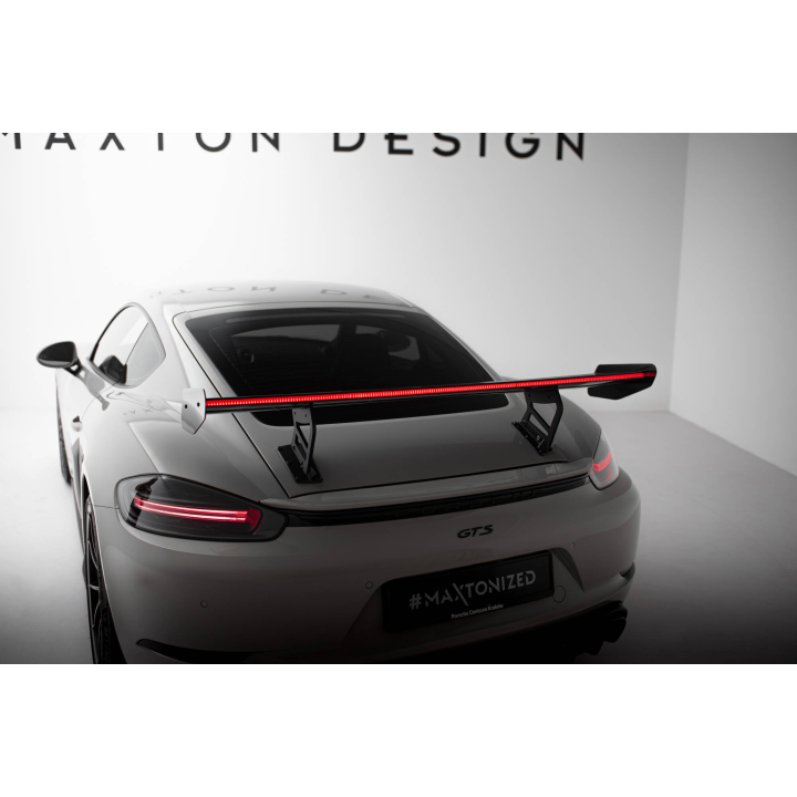 Karbonowy Spoiler Z Wewnętrznymi Wspornikami V.2 + LED Porsche 718 Cayman 982c