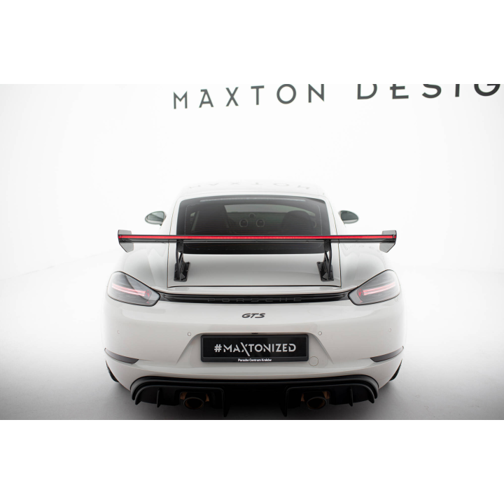 Karbonowy Spoiler Z Wewnętrznymi Wspornikami V.2 + LED Porsche 718 Cayman 982c