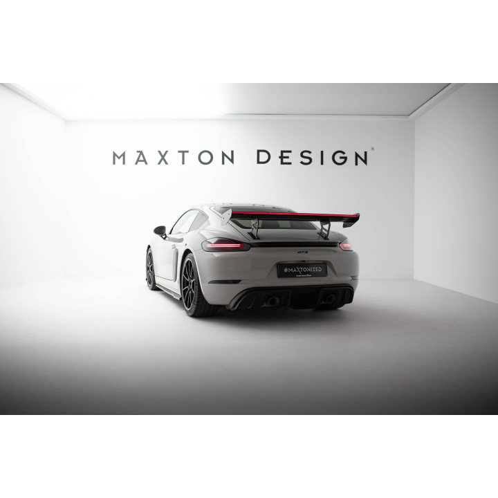 Karbonowy Spoiler Z Wewnętrznymi Wspornikami V.2 + LED Porsche 718 Cayman 982c