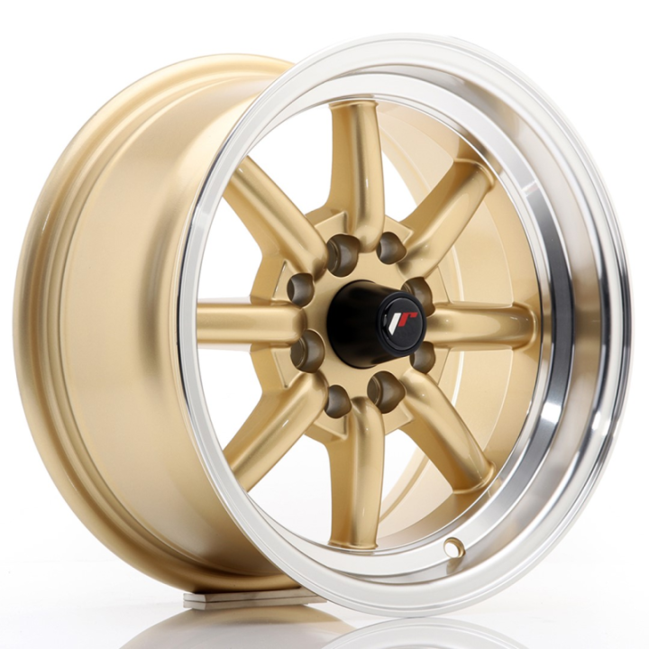 Japan Racing JR19 14x7 ET0 4x100/114 Gold w/Machined Lip
