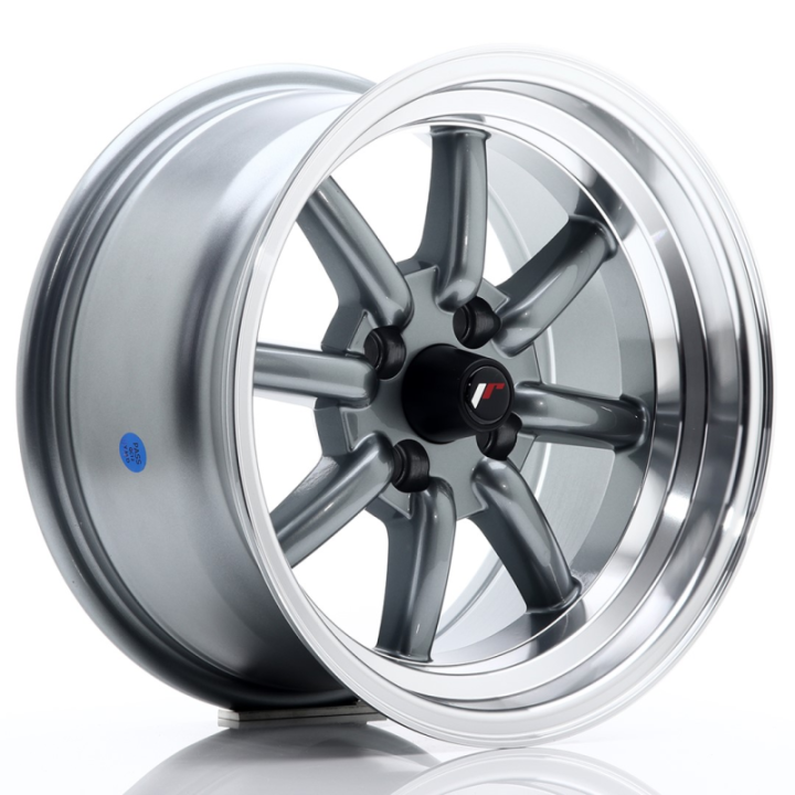 Japan Racing JR19 15x8 ET0 4x100 Gun Metal w/Machined Lip