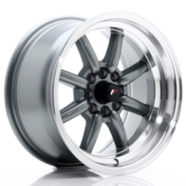 Japan Racing JR19 15x8 ET0 4x100/114 Gun Metal w/Machined Lip