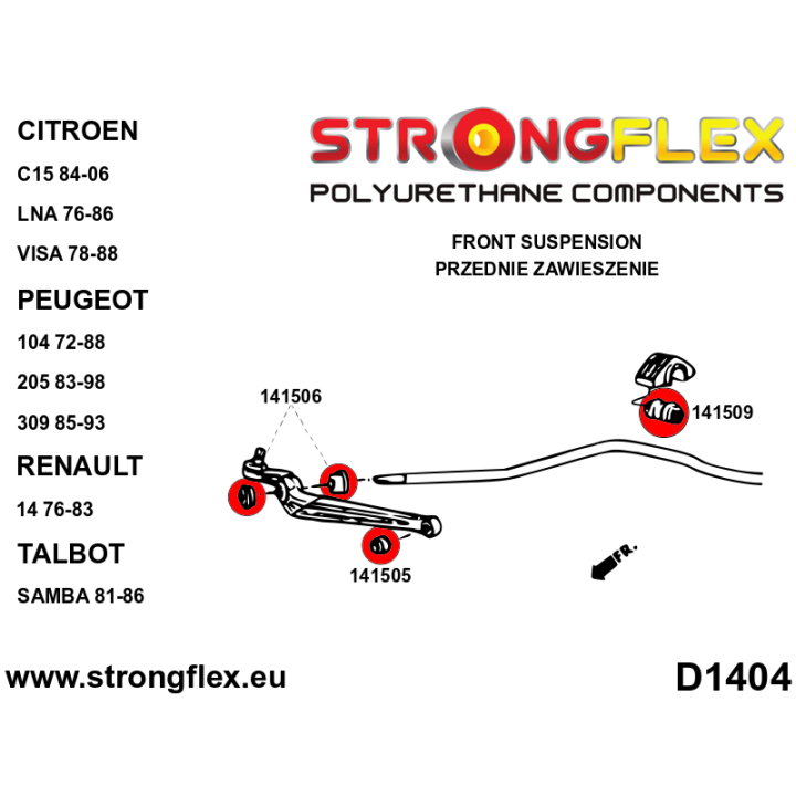 146104A: Zestaw przedniego zawieszenia i tylnej belki SPORT