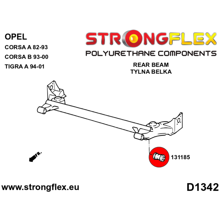 131185B: Tuleja tylnej belki 44mm