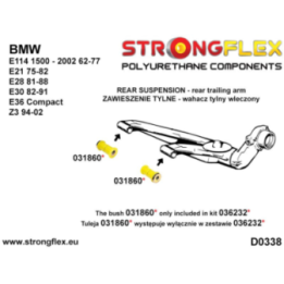 Strongflex 036232A: Zestaw niecentrycznych tulei wahaczy tylnych SPORT