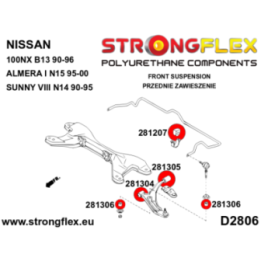 Strongflex 286099A: Zestaw poliuretanowy przedniego zawieszenia SPORT