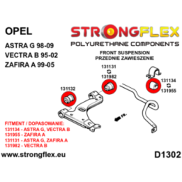 Strongflex 136032A: Zestaw poliuretanowy zawieszenia przedniego SPORT