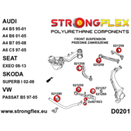 Strongflex 026080A: Zestaw poliuretanowy zawieszenia przedniego SPORT