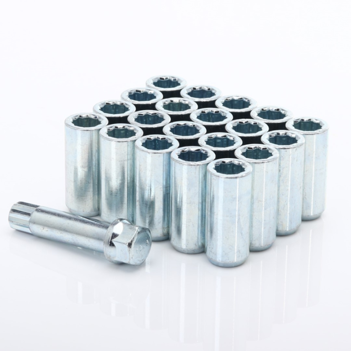 Zestaw długich nakrętek HEX M14x1,5 srebrne