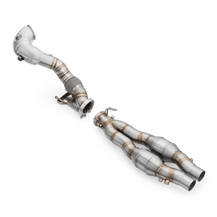 Downpipe AUDI TTRS 2.5 TFSI z osłoną termiczną i katalizatorami (Katalizator: MS)