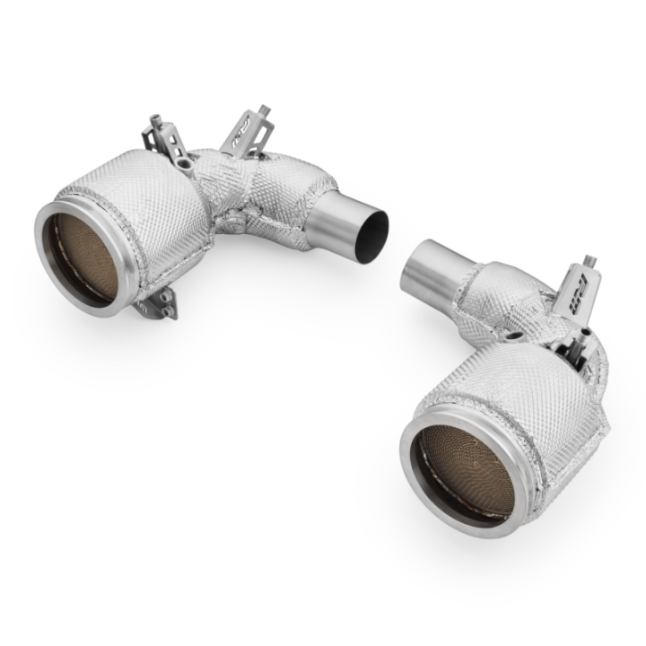 Downpipe Porsche 911 992 Turbo / Turbo S z katalizatorem i osłoną termiczną (Katalizator: EURO 6)