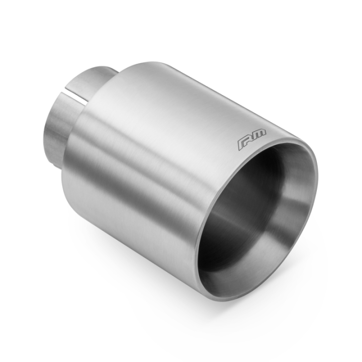 Końcówka prosta RM Motors ze stali nierdzewnej satynowej KPCS/DS (Średnica: 76 mm, Wlot: 63,5 mm, Z obejmą: Tak)