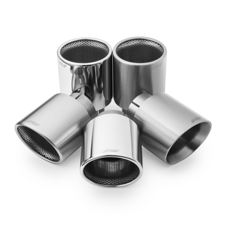 Końcówka skośna RM Motors ze stali nierdzewnej polerowanej KSCP (Średnica: 101 mm, Wlot: 63,5 mm, Z obejmą: Tak)