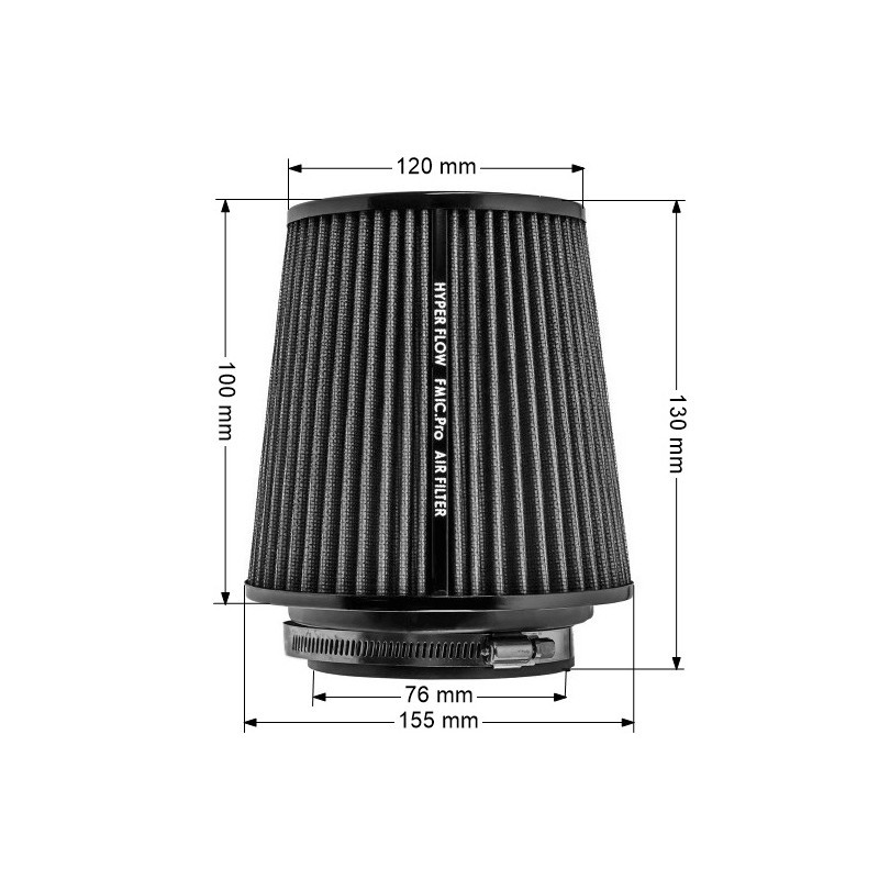 Uniwersalny stożkowy filtr powietrza FMIC.Pro 76mm