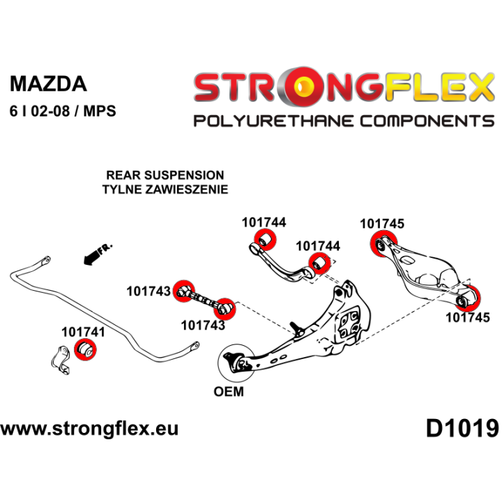101741B: Tuleja stabilizatora tylnego Strongflex