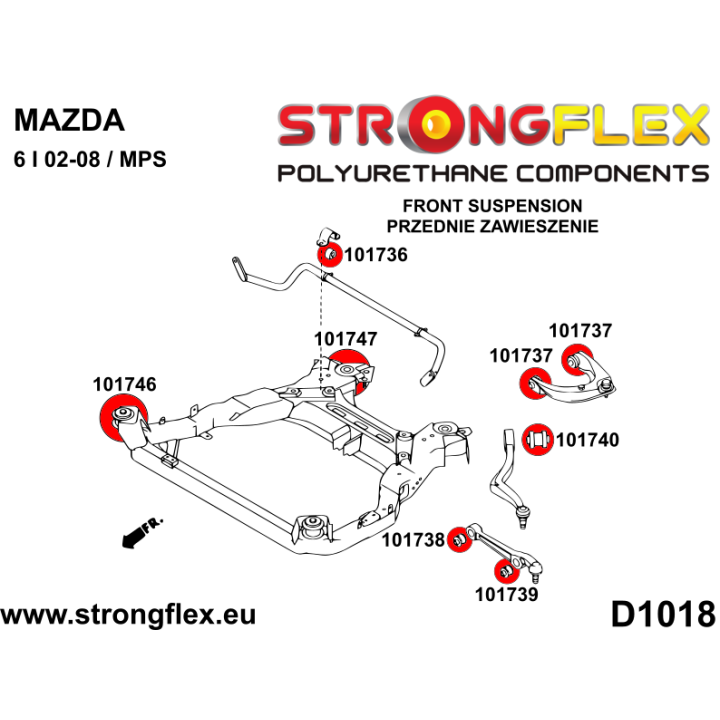 101736A: Tuleja stabilizatora przedniego SPORT Strongflex