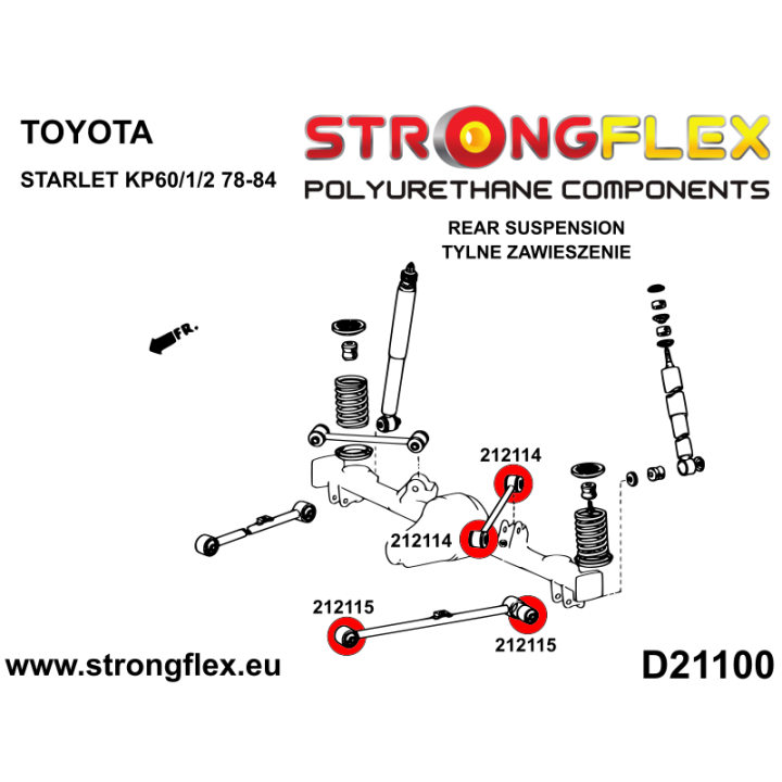 212115A: Tuleja wahacza tylnego dolnego SPORT Strongflex