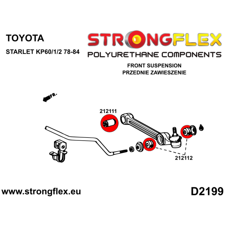 212111A: Tuleja wahacza przedniego - wewnętrzna SPORT Strongflex