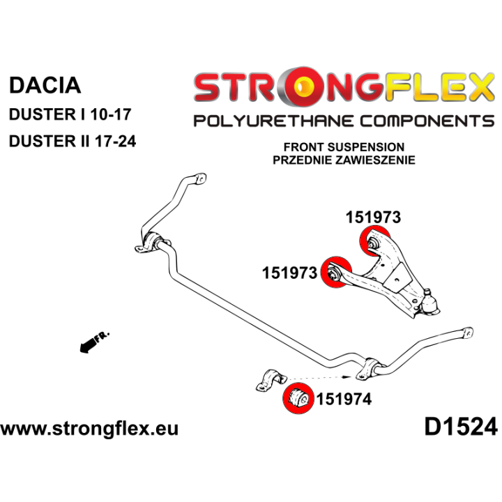 156097A: Zestaw przedniego zawieszenia SPORT Strongflex
