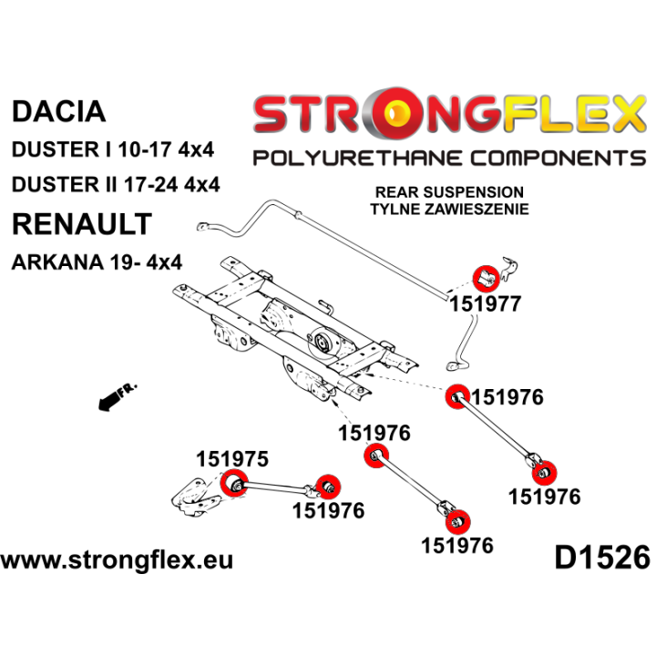 151975A: Tuleja wahacza tylnego wleczonego SPORT Strongflex