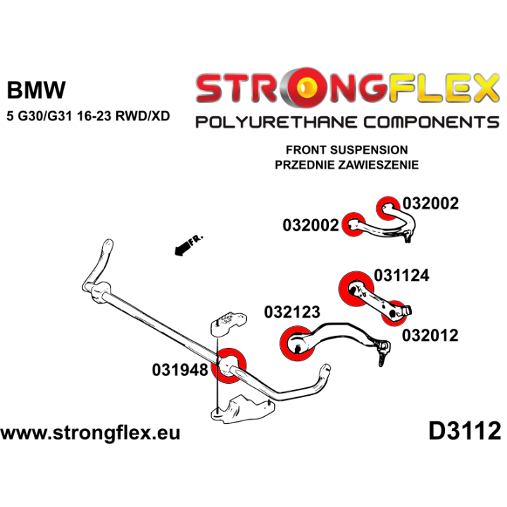 031124A: Tuleja wahacza przedniego dolnego wewnętrzna SPORT Strongflex