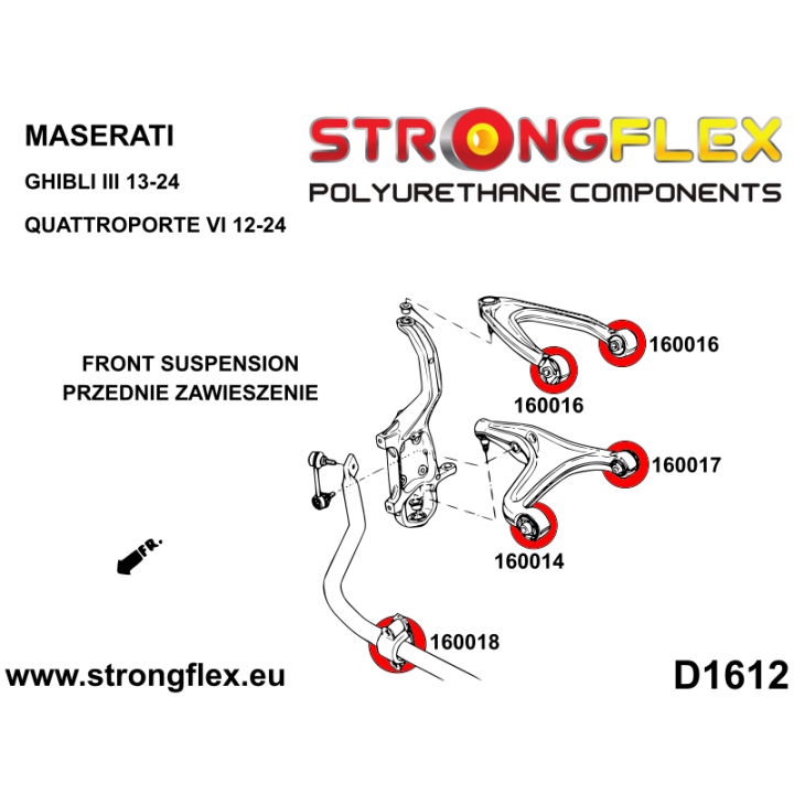 160018A: Tuleja stabilizatora przedniego SPORT Strongflex