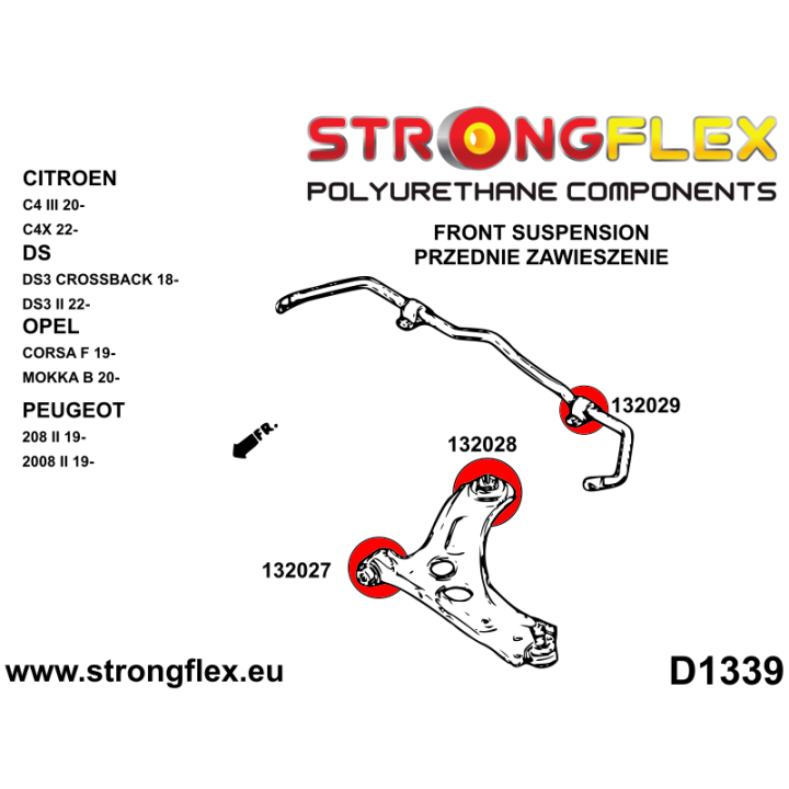 132027A: Tuleja wahacza przedniego przednia SPORT Strongflex