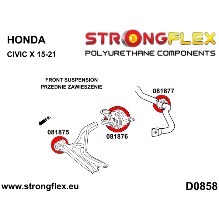 081876B: Tuleja wahacza przedniego – tylna Strongflex
