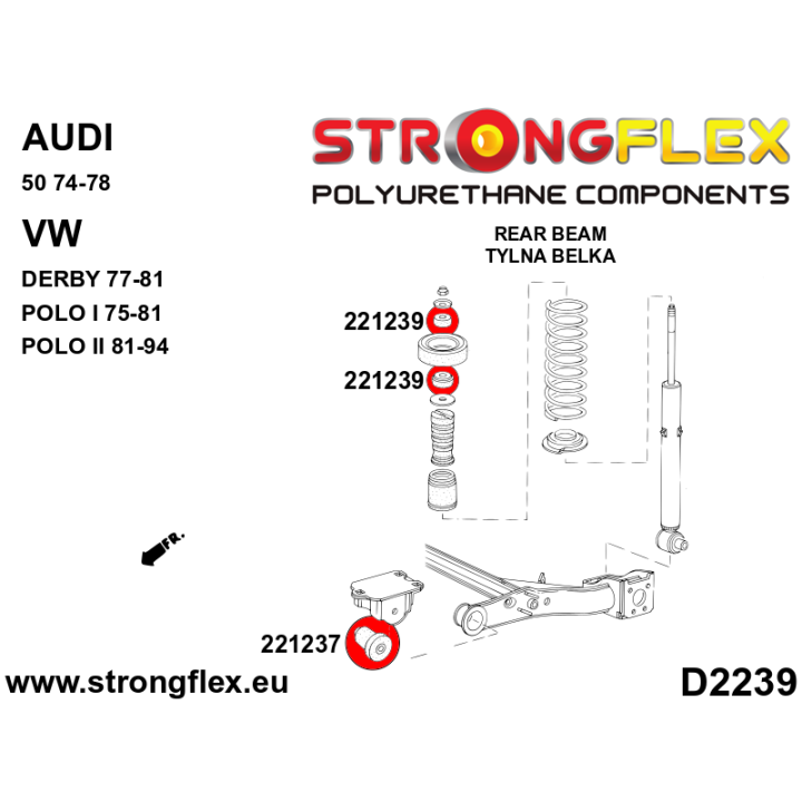 221239A: Tuleja mocowania amortyzatora tylnego SPORT Strongflex