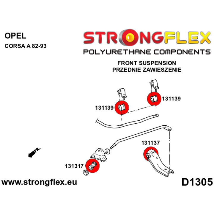 136252B: Zestaw zawieszenia przedniego Strongflex