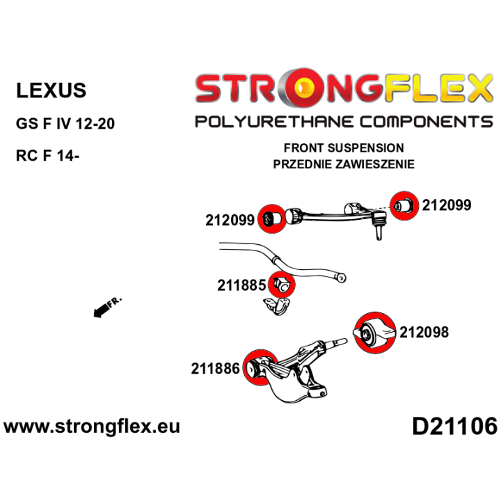 212098A: Tuleja wahacza przedniego dolnego – tylna SPORT Strongflex