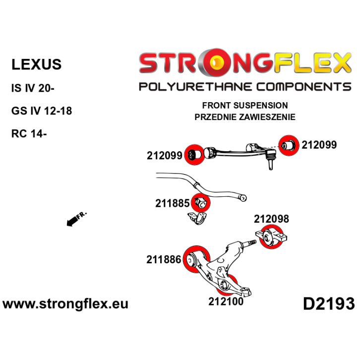 212098A: Tuleja wahacza przedniego dolnego – tylna SPORT Strongflex