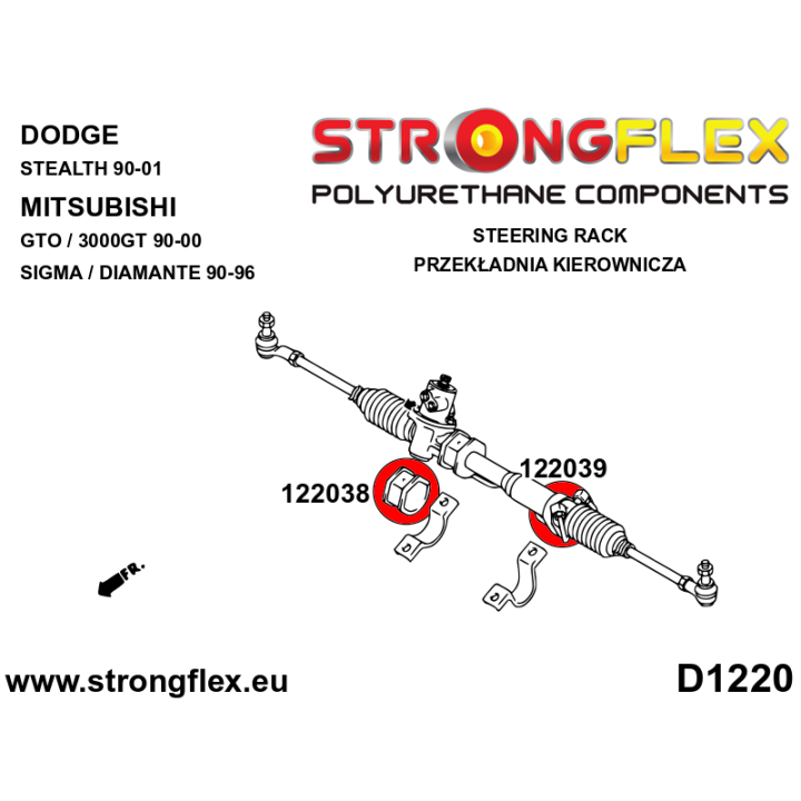 122039A: Tuleja przekładni kierowniczej SPORT Strongflex