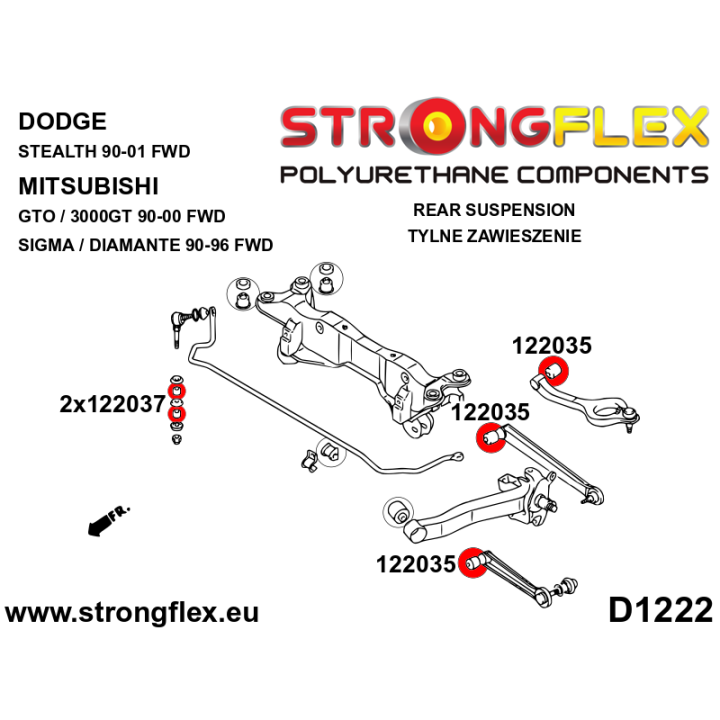 122035A: Tuleja wahacza tylnego - wewnętrzna SPORT Strongflex