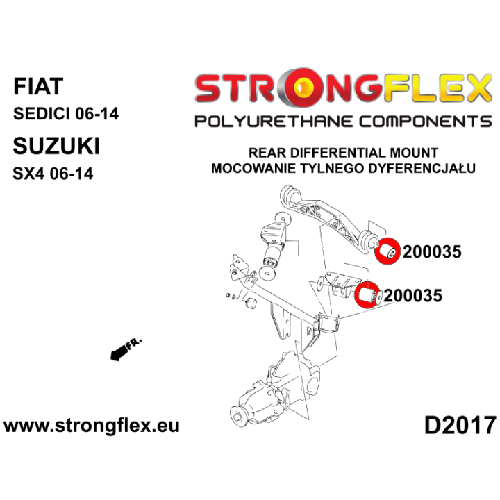 200035B: Tuleja mocowania tylnego dyferencjału Strongflex