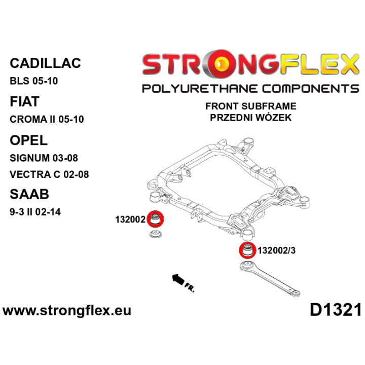 132003A: Tuleja przedniego wózka – tylna SPORT Strongflex