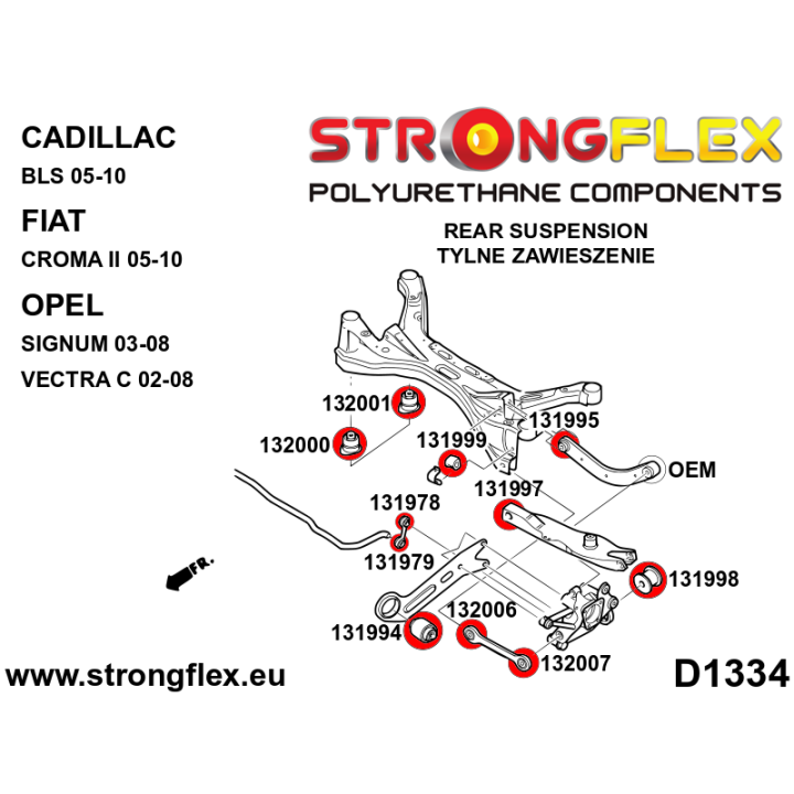 132000B: Tuleja tylnego wózka – przednia Strongflex