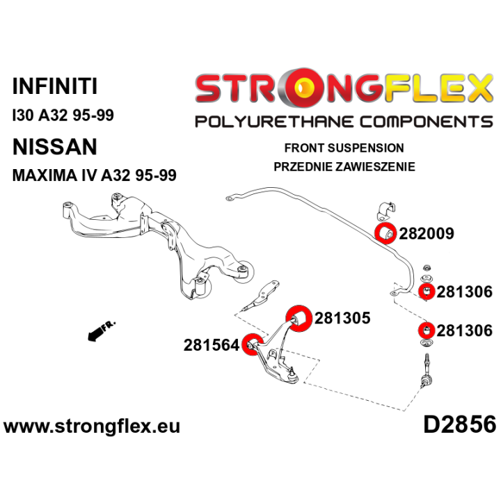 282009A: Tuleja stabilizatora przedniego SPORT Strongflex