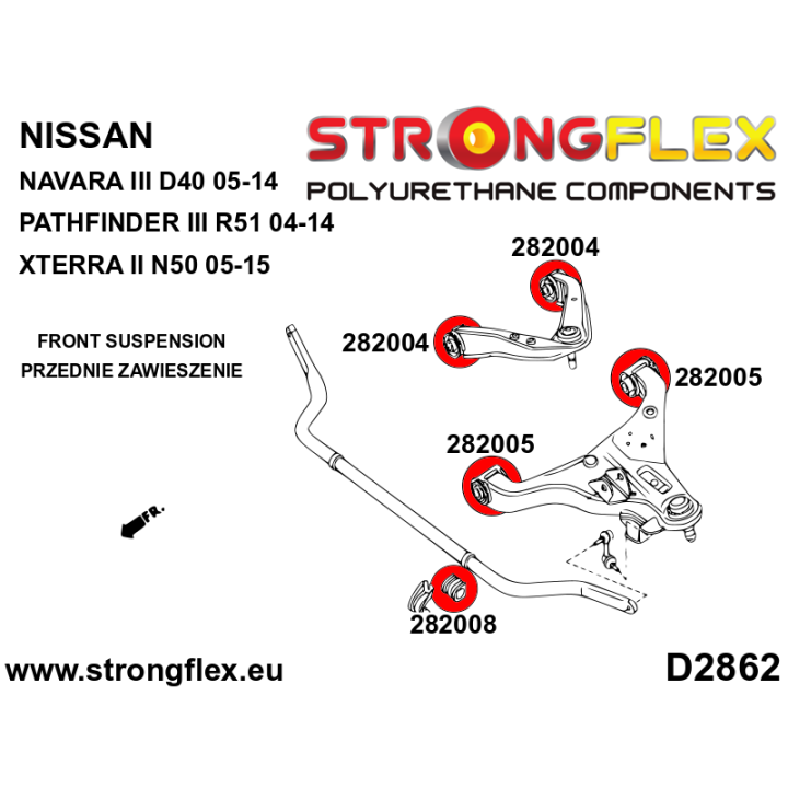 282008A: Tuleja stabilizatora przedniego SPORT Strongflex