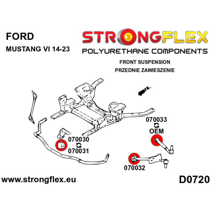070032A: Tuleja wahacza przedniego dolnego – przedniego SPORT Strongflex