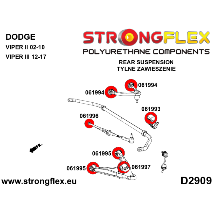 061993A: Tuleja stabilizatora przedniego / tylnego SPORT Strongflex