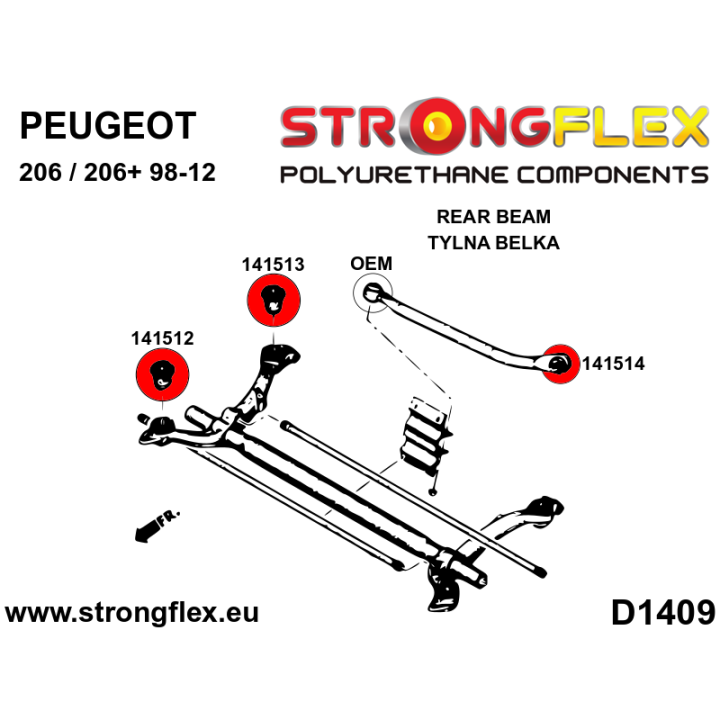 141514B: Tuleja tylnego drążka Strongflex