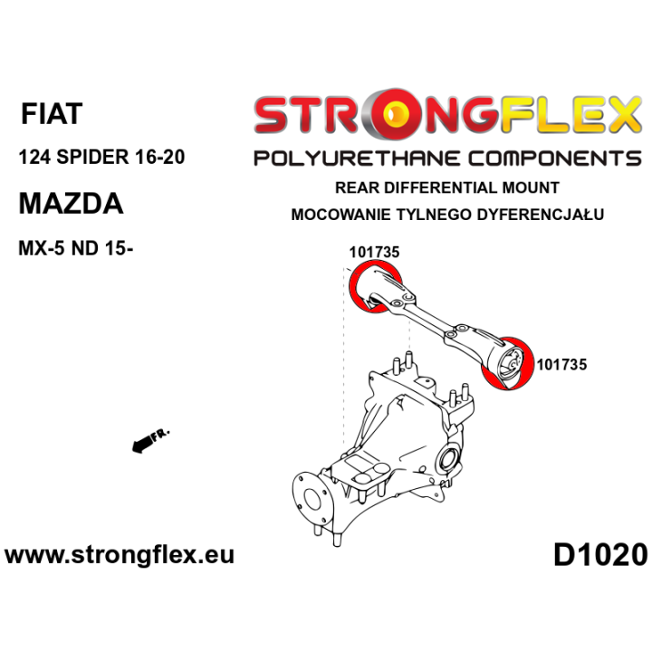 101735B: Wkładka tulei tylnego dyferencjału Strongflex