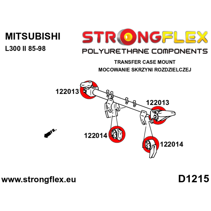 122014A: Tuleja mocowania skrzyni rozdzielczej – dolna SPORT Strongflex