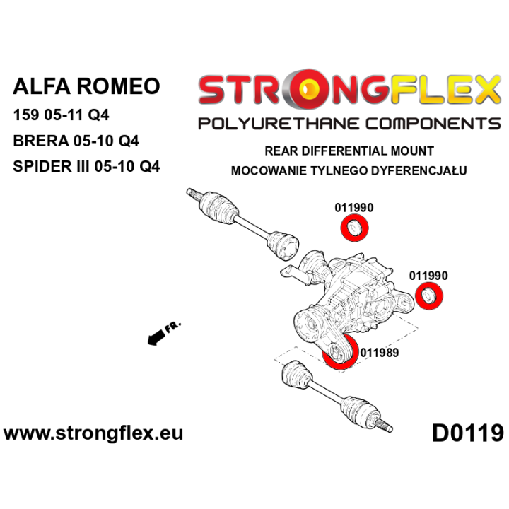 011990A: Tuleja tylnego dyferencjału – tylna SPORT Strongflex