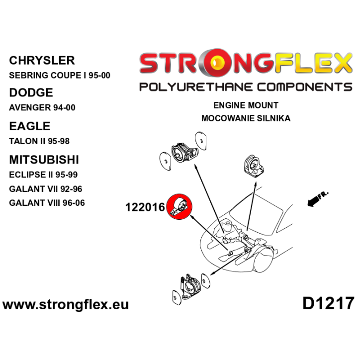 122016A: Poduszka silnika przednia – dolna SPORT Strongflex