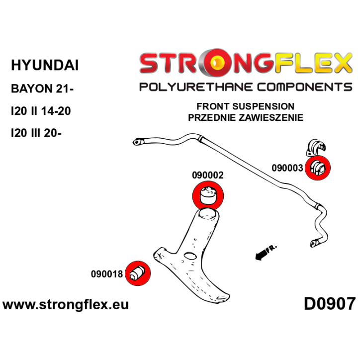 090018A: Tuleja wahacza przedniego – przednia SPORT Strongflex